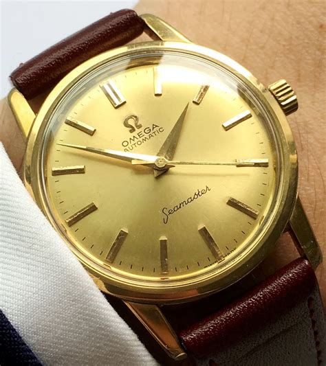 omega seamaster watch gold|omega seamaster automatic gold plated.